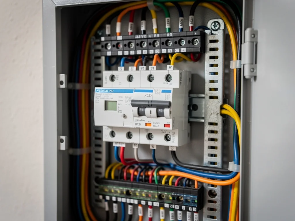 Ligne dédiée et disjoncteur protégeant une borne de recharge au tableau